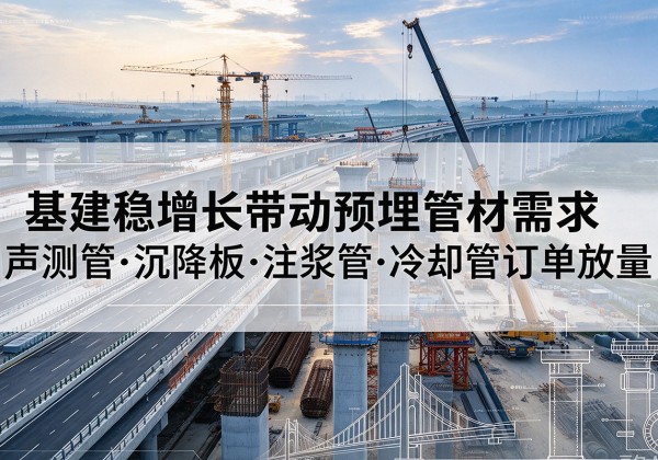 民丰基建稳增长带动预埋监测管材需求，声测管、沉降板、注浆管订单持续放量