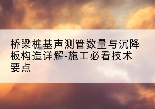 民丰桩基需要预埋几根声测管？-桥梁桩基声测管数量与沉降板构造详解-施工必看技术要点
